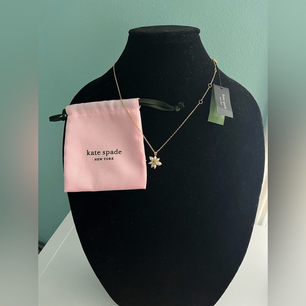Kate Spade New York Gold Tone Cubic Zirconia and Imitation Pearl Necklace